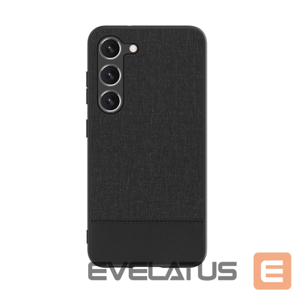 Back panel cover iLike Samsung Galaxy S23 Plastic Leather Back Cover Black