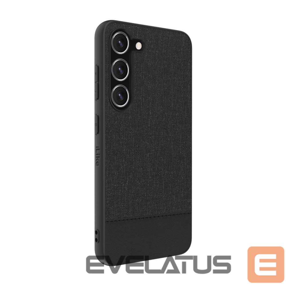 Back panel cover iLike Samsung Galaxy S23 Plastic Leather Back Cover Black