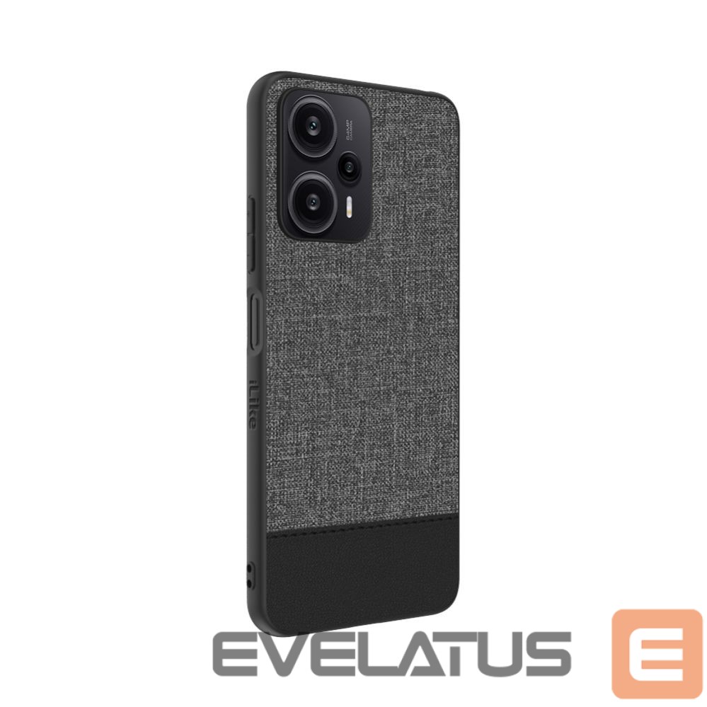 Back panel cover iLike Xiaomi Redmi Note 12 / Poco X5 Plastic Leather Back Cover Gray