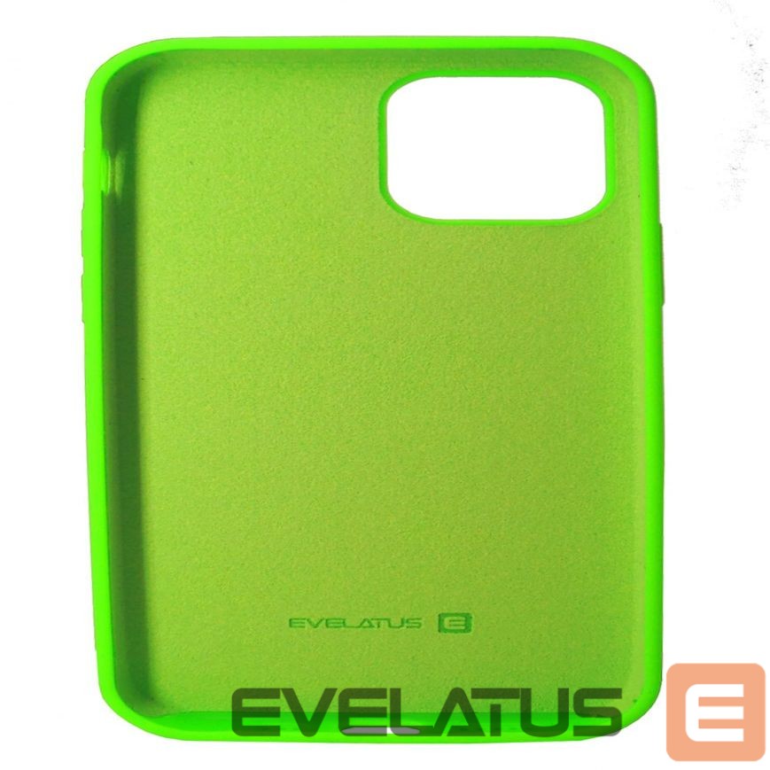 Back panel cover Evelatus Apple iPhone 12/12 Pro Premium Soft Touch Silicone Case Fluerescent Green