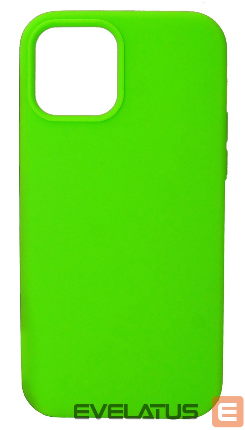 Back panel cover Evelatus Apple iPhone 12/12 Pro Premium Soft Touch Silicone Case Fluerescent Green