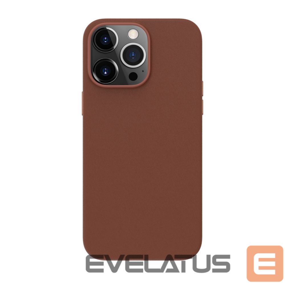 Back panel cover Evelatus Apple iPhone 14 Pro Max Genuine Leather case with MagSafe Brown