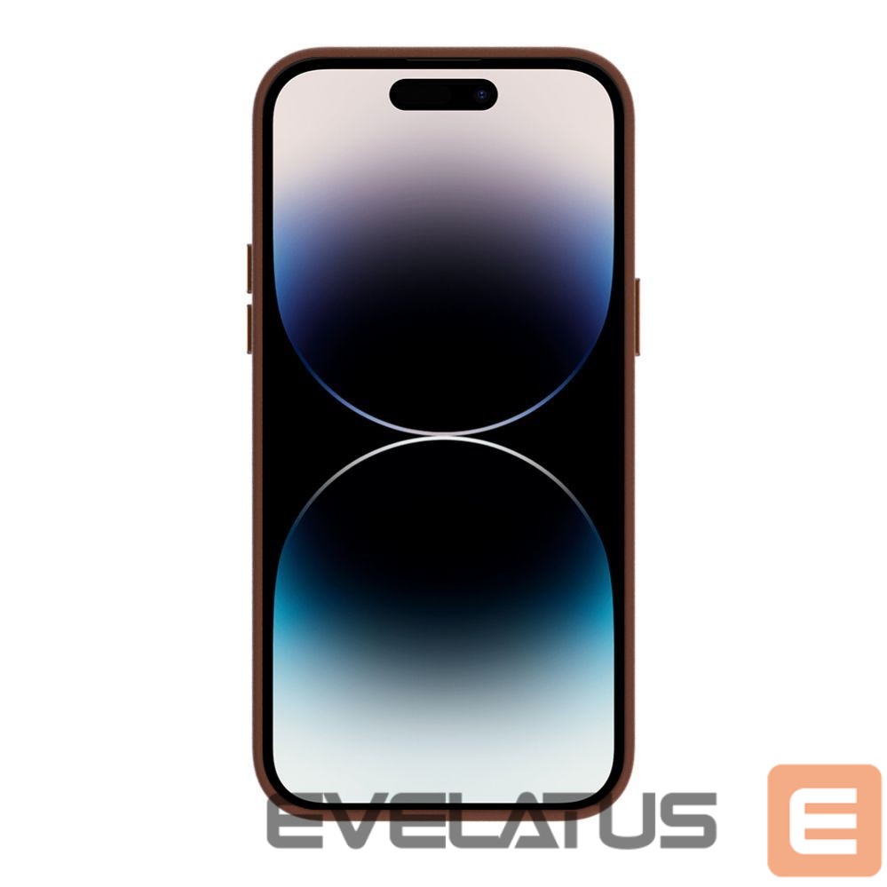 Back panel cover Evelatus Apple iPhone 14 Pro Max Genuine Leather case with MagSafe Brown