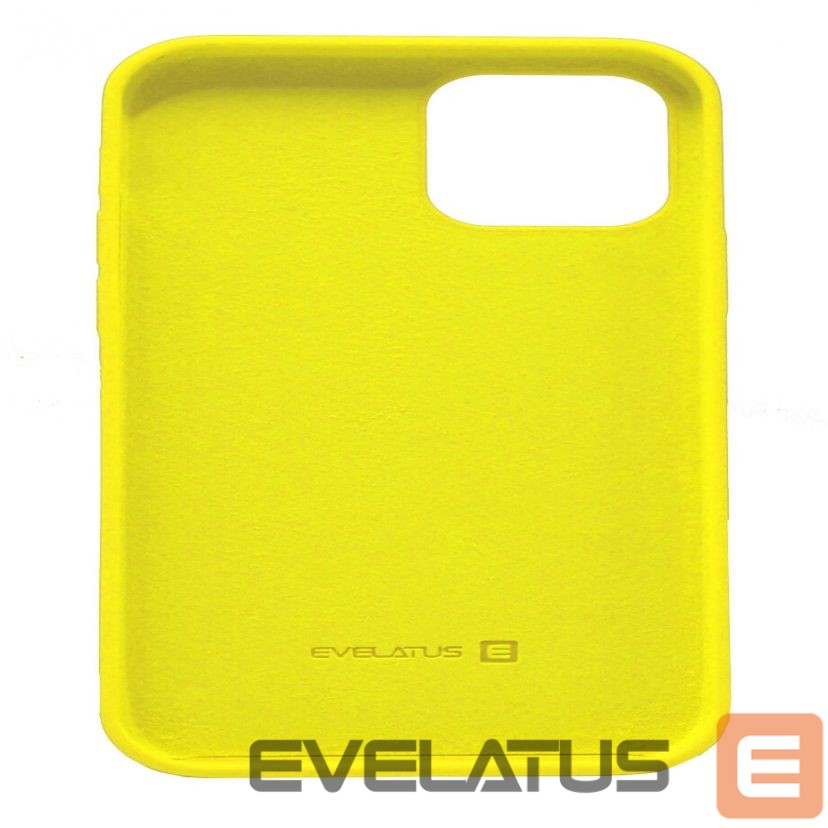 Back panel cover Evelatus Apple iPhone 12 mini Premium Soft Touch Silicone Case Lemon Yellow