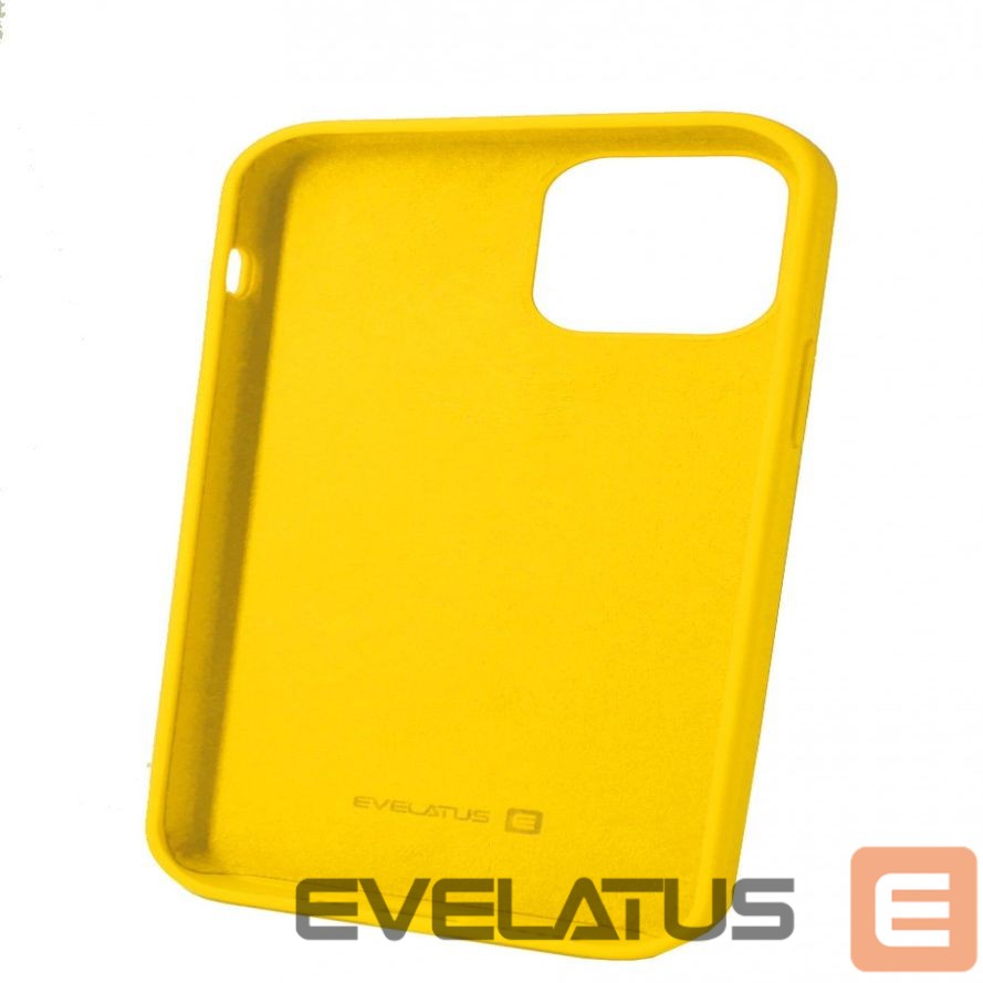 Back panel cover Evelatus Apple iPhone 12 mini Premium Soft Touch Silicone Case Lemon Yellow