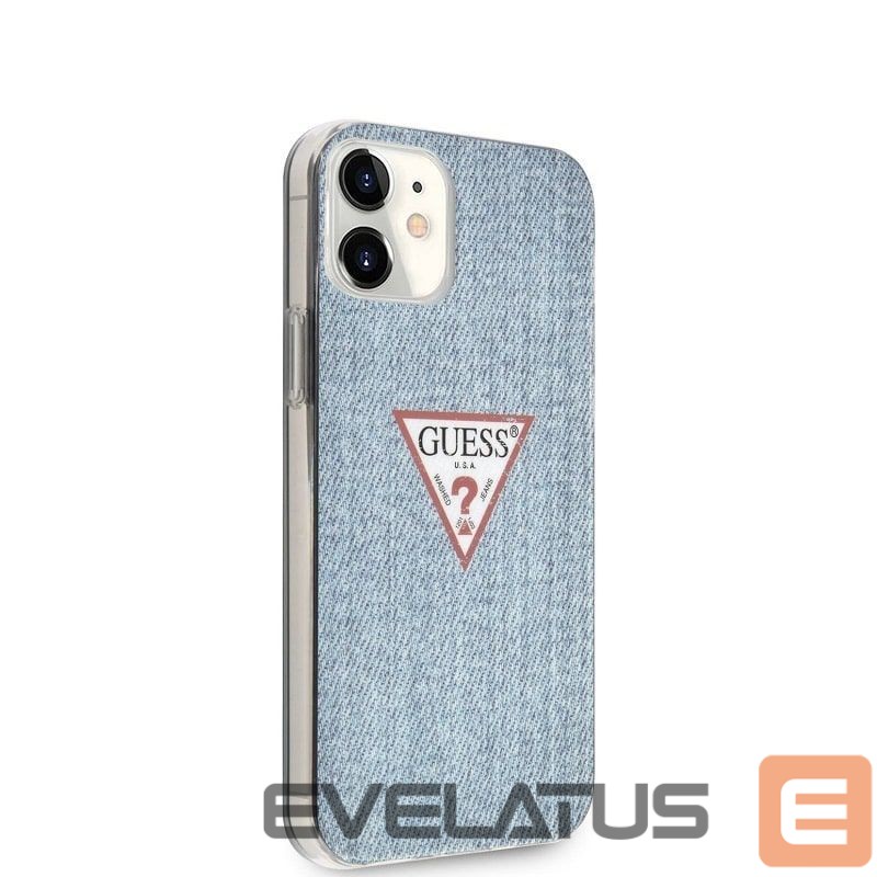 Back panel cover Guess Apple iPhone 12 mini 5.4'' PC/TPU Denim Triangle Cover Light Blue