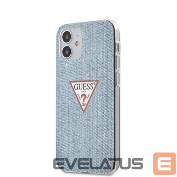Back panel cover Guess Apple iPhone 12 mini 5.4'' PC/TPU Denim Triangle Cover Light Blue