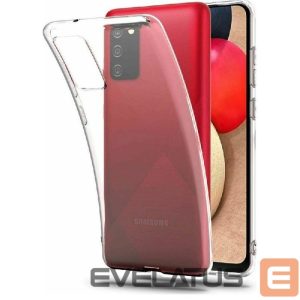 Back panel cover Evelatus Samsung Galaxy A02s Clear Silicone Case 1.5mm TPU Transparent