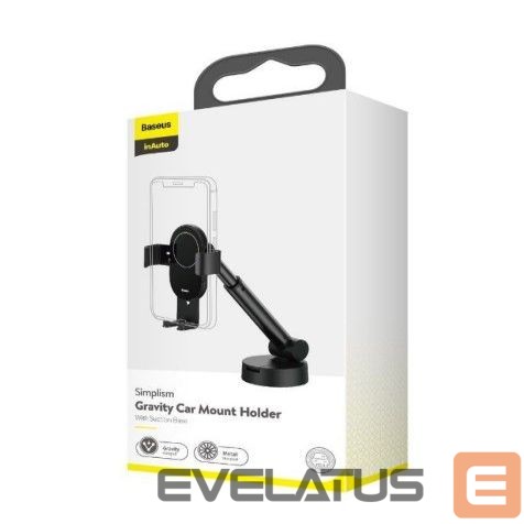Auto holder Baseus Gravity Car Mount Dashboard Windshield Phone Bracket Holder Black