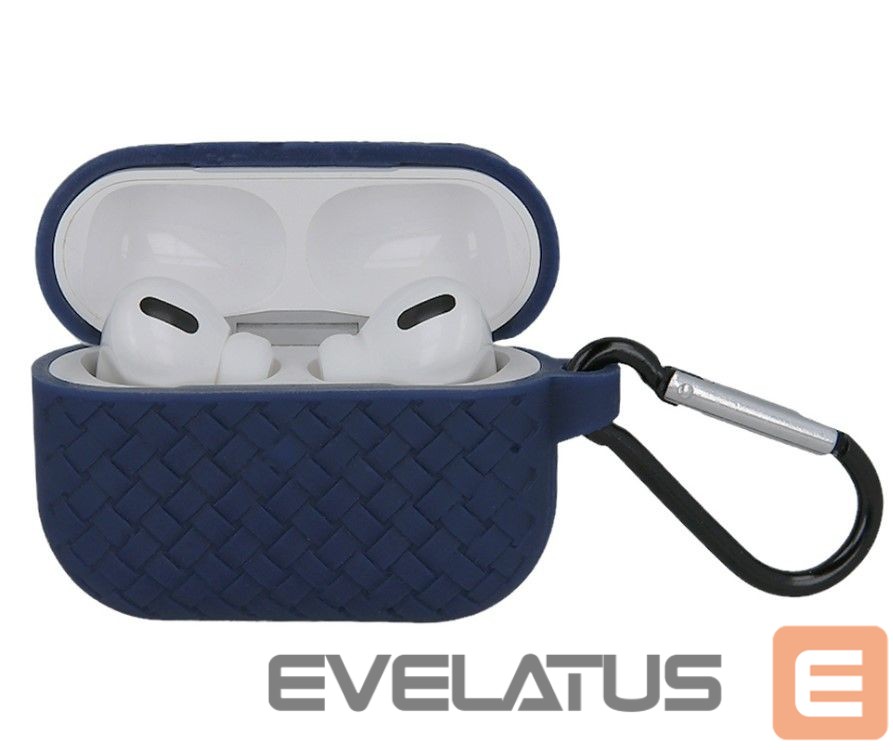 Headphone case iLike Apple Airpods 3 with hook Cas Navy Blue
