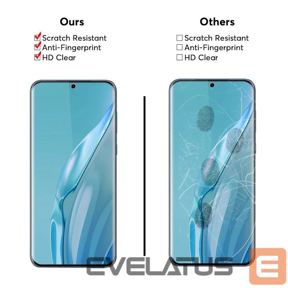 Protective glass Evelatus Huawei P60 PRO 2.5D Full Cover Japan Glue Glass Anti-Static