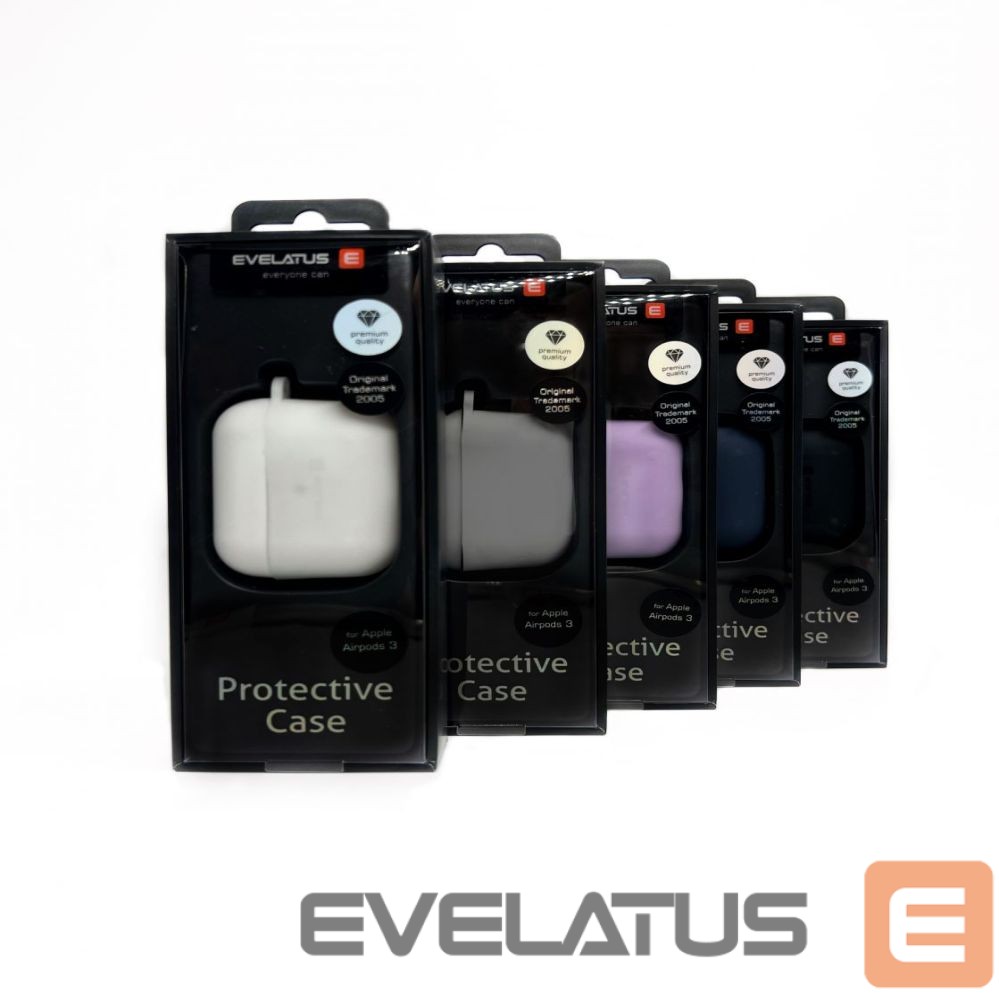 Headphone case Evelatus Apple AirPods 3 Silicone Case Silver
