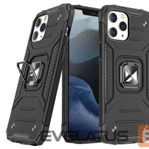 Back panel cover Wozinsky Apple iPhone 12 Pro Max Ring Armor Case Kickstand Tough Rugged Cover Black