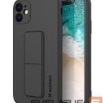 Back panel cover Wozinsky Apple iPhone 12 Pro Max silicone case with stand Black