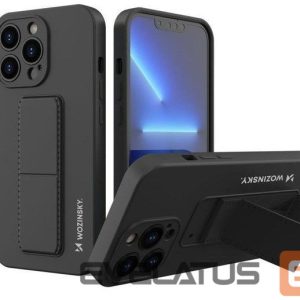 Back panel cover Wozinsky Apple Phone 13 Pro Max Kickstand Case silicone case with stand Black
