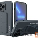 Back panel cover Wozinsky Apple iPhone 13 Pro Max Kickstand Case silicone case with stand Navy Blue