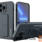 Back panel cover Wozinsky Apple iPhone 13 Pro Kickstand Case silicone case with stand Navy Blue