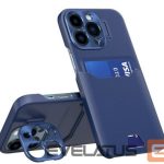 Back panel cover iLike Apple iPhone 14 Pro Leather Stand Case card wallet with stand Blue