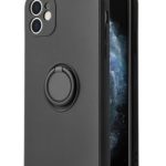 Back panel cover iLike Apple IPHONE 12 PRO MAX SILICONE CASE RING Black