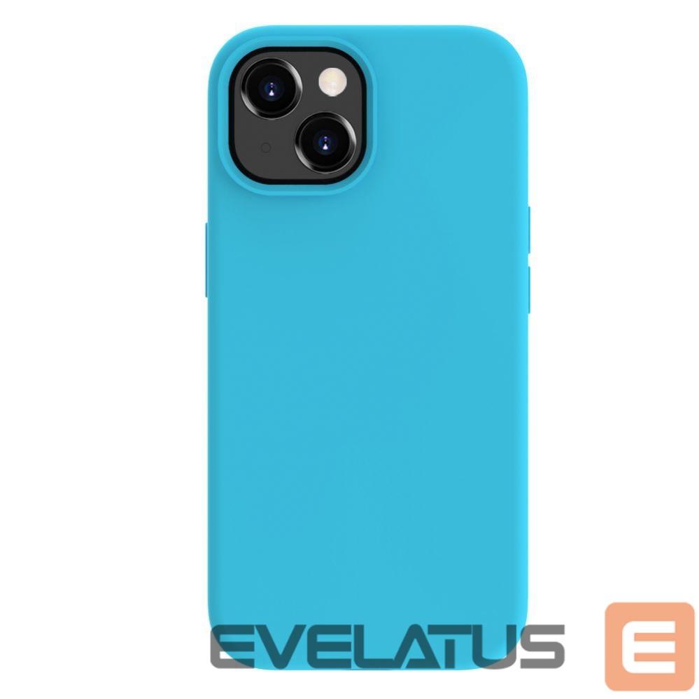 Back panel cover Evelatus Apple iPhone 15 Plus Premium Soft Touch Silicone Case Cyan Blue
