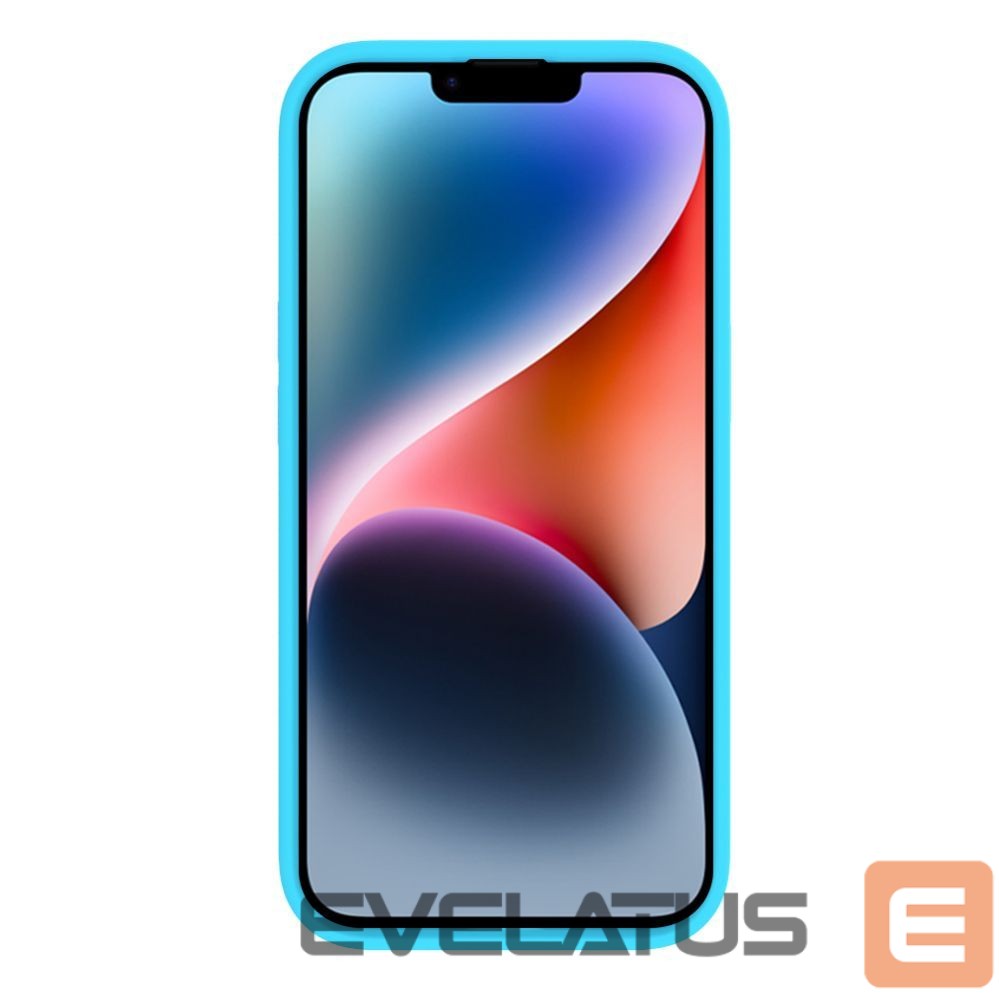 Back panel cover Evelatus Apple iPhone 15 Plus Premium Soft Touch Silicone Case Cyan Blue