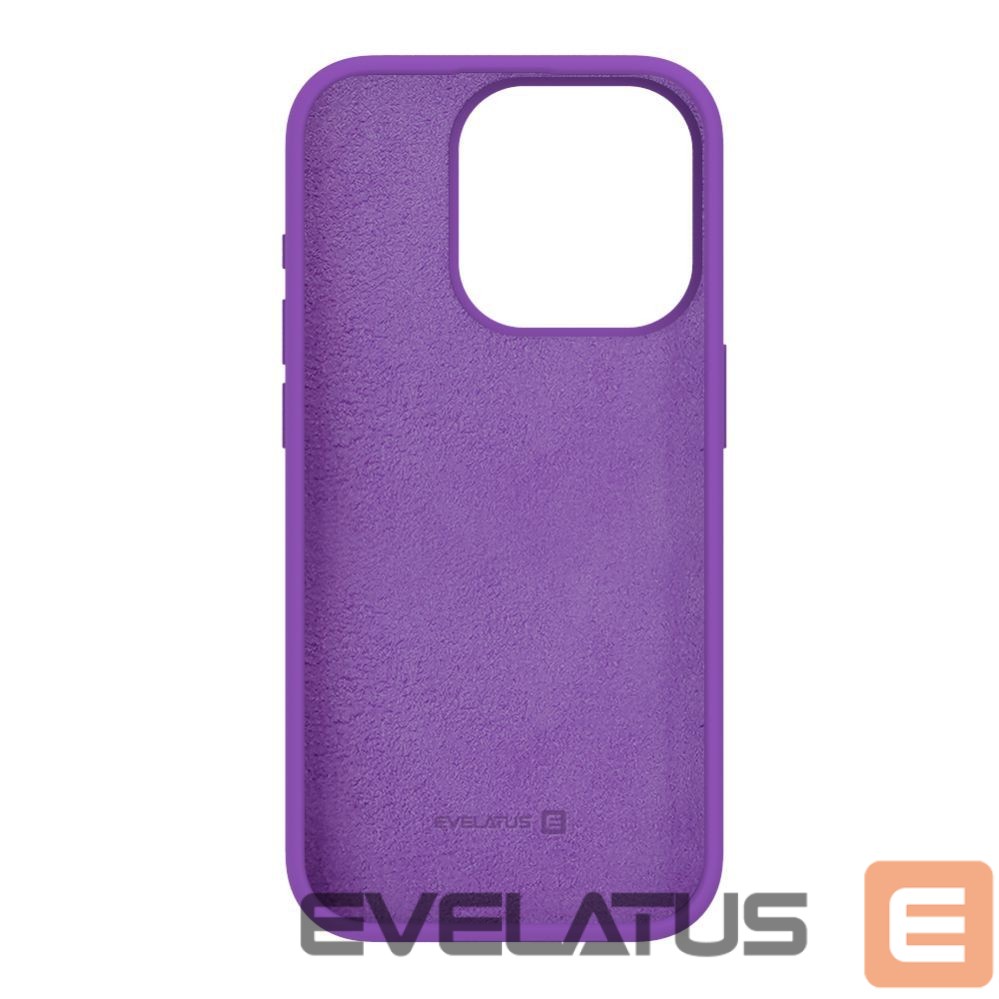 Back panel cover Evelatus Apple iPhone 15 Pro Premium Soft Touch Silicone Case Deep Purple
