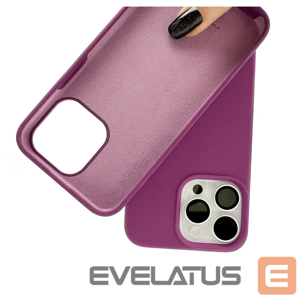 Back panel cover Evelatus Apple iPhone 15 Pro Premium Soft Touch Silicone Case Deep Purple