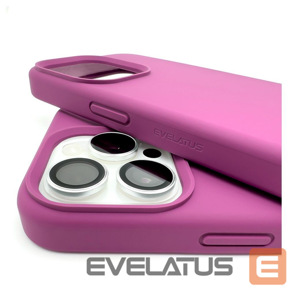 Back panel cover Evelatus Apple iPhone 15 Pro Premium Soft Touch Silicone Case Deep Purple