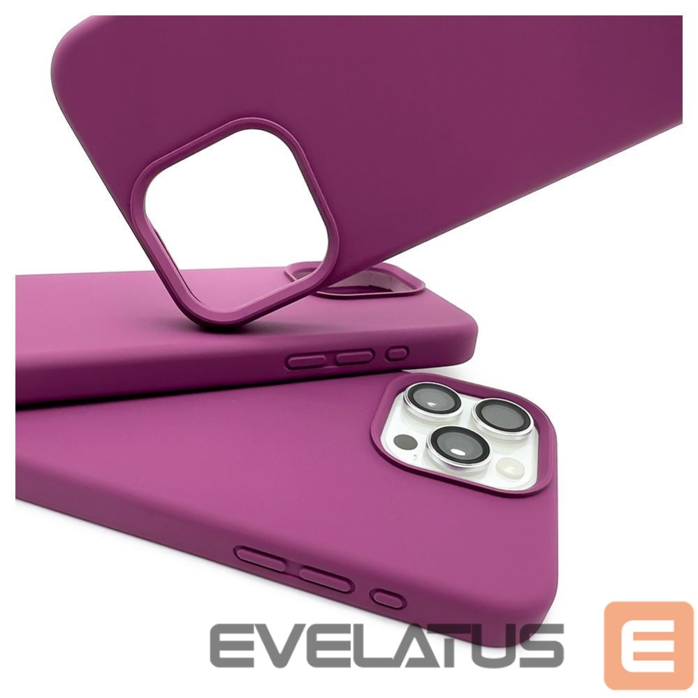 Back panel cover Evelatus Apple iPhone 15 Pro Premium Soft Touch Silicone Case Deep Purple