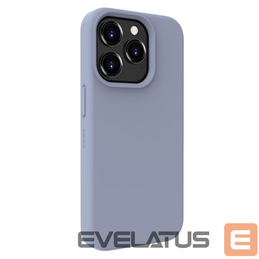 Back panel cover Evelatus Apple iPhone 15 Pro Premium Soft Touch Silicone Case Lavender Gray