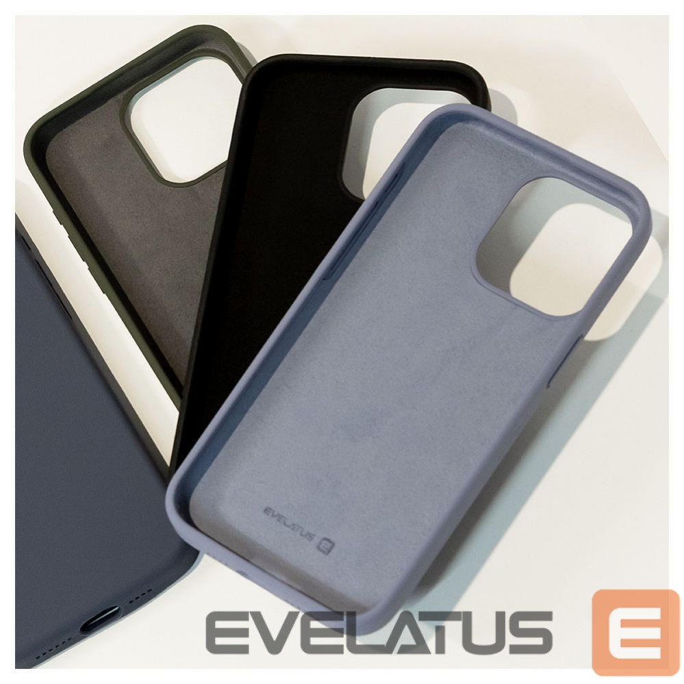 Back panel cover Evelatus Apple iPhone 15 Pro Premium Soft Touch Silicone Case Lavender Gray