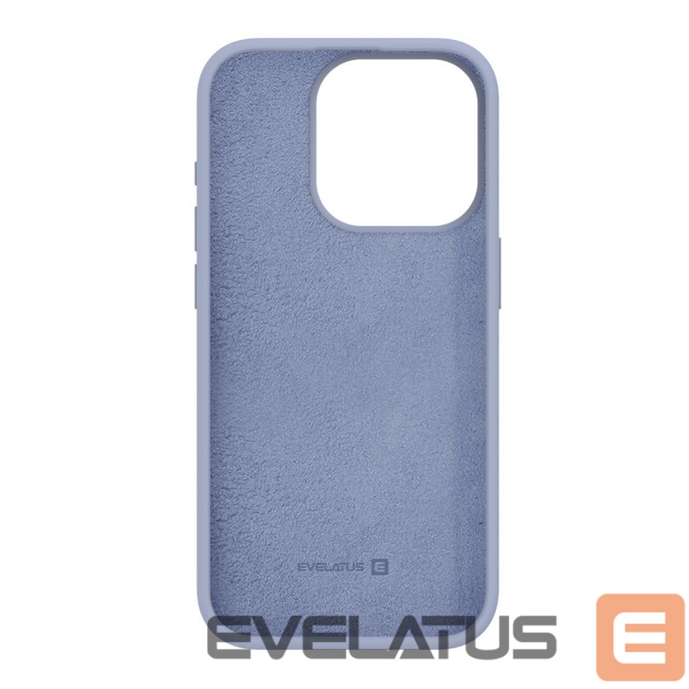 Back panel cover Evelatus Apple iPhone 15 Pro Premium Soft Touch Silicone Case Lavender Gray