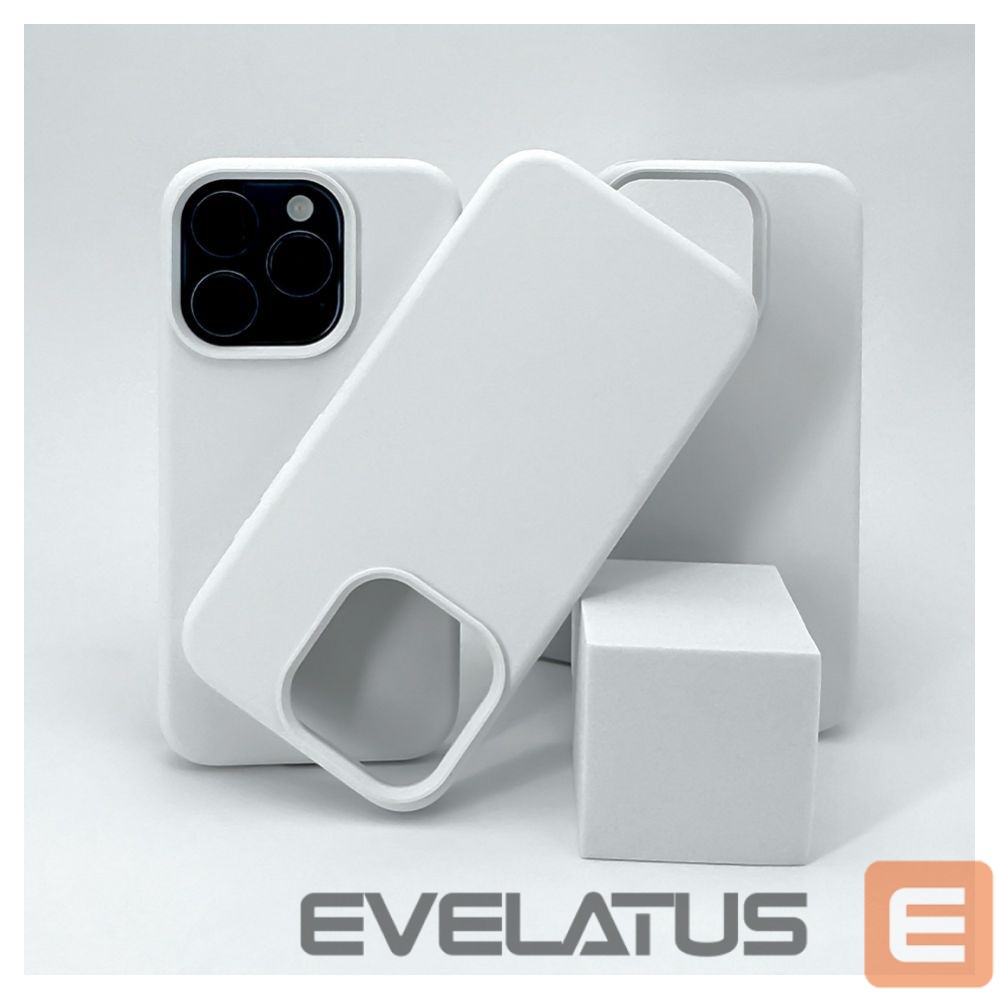 Back panel cover Evelatus Apple iPhone 15 Pro Max Premium Soft Touch Silicone Case White