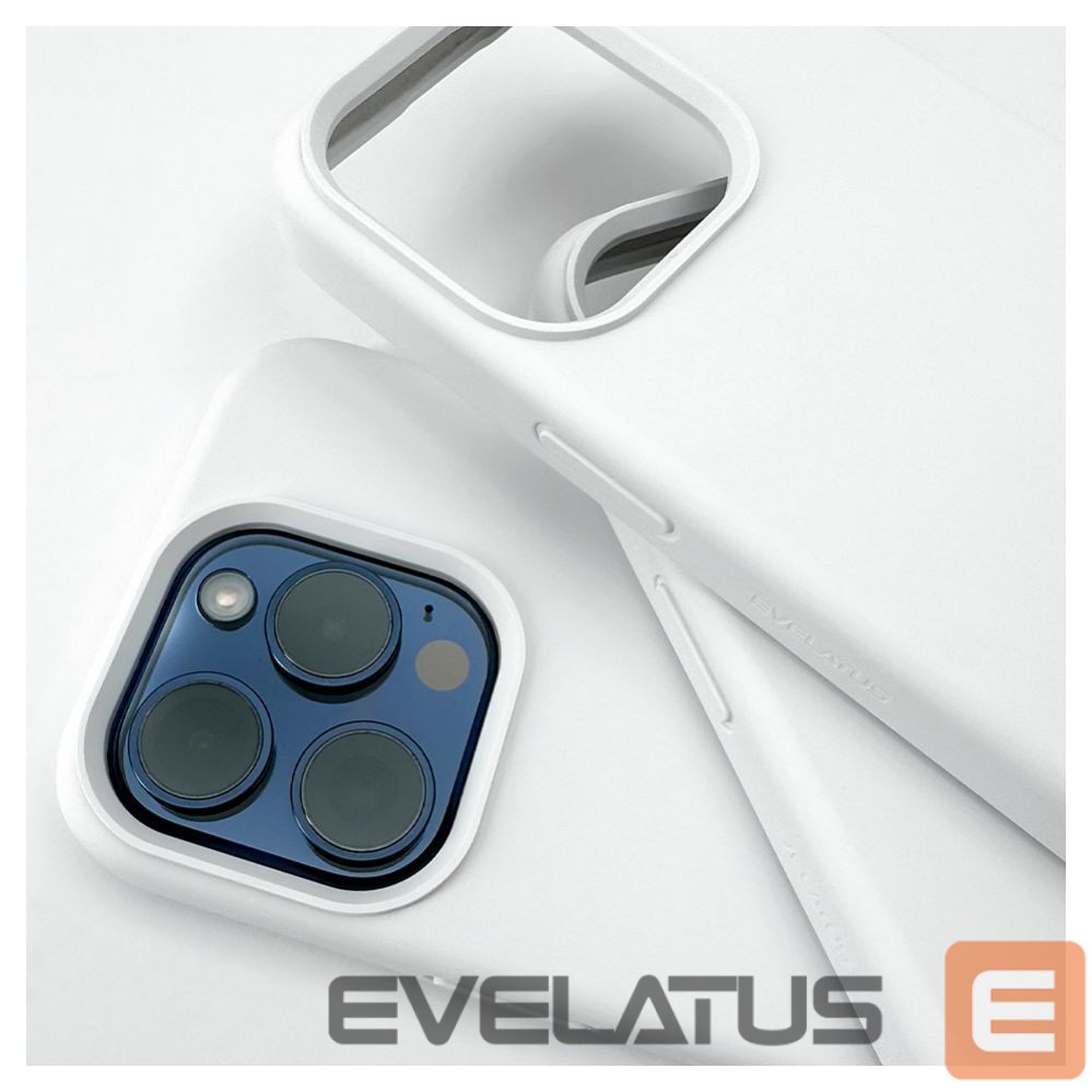 Back panel cover Evelatus Apple iPhone 15 Pro Max Premium Soft Touch Silicone Case White