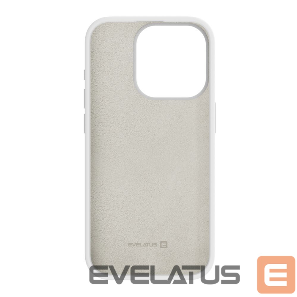 Back panel cover Evelatus Apple iPhone 15 Pro Max Premium Soft Touch Silicone Case White