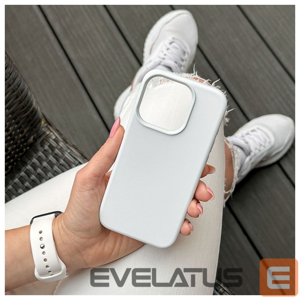 Back panel cover Evelatus Apple iPhone 15 Pro Max Premium Soft Touch Silicone Case White