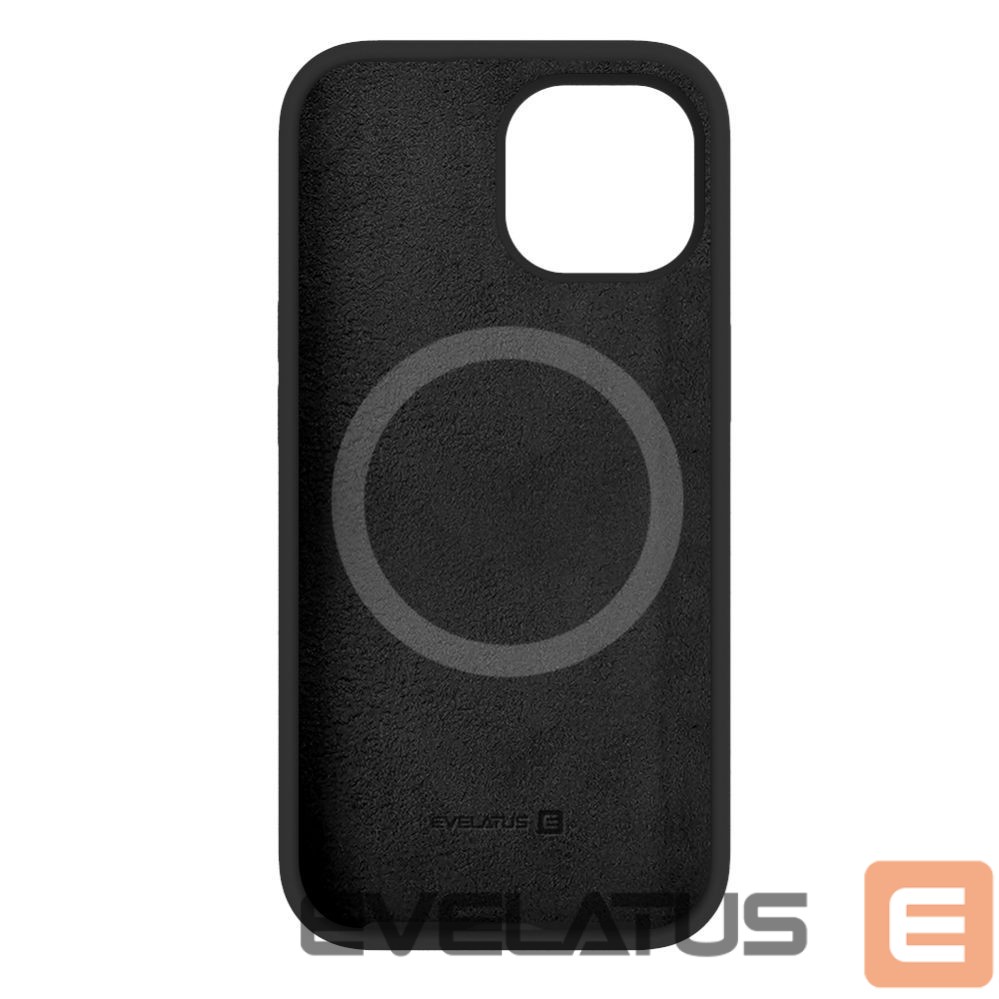 Back panel cover Evelatus Apple iPhone 15 Premium Magsafe Soft Touch Silicone Case Black