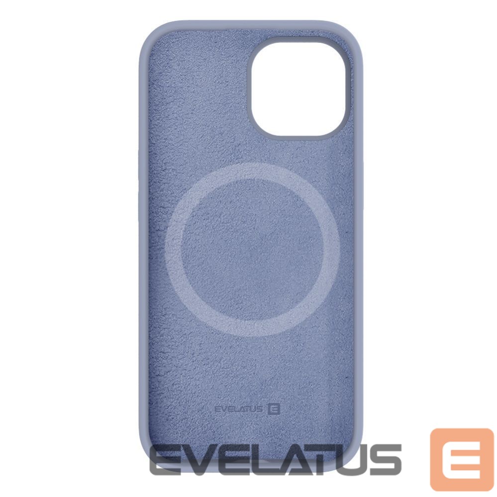Back panel cover Evelatus Apple iPhone 15 Premium Magsafe Soft Touch Silicone Case Lavender Gray