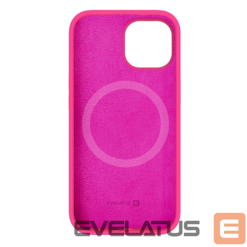 Back panel cover Evelatus Apple iPhone 15 Premium Magsafe Soft Touch Silicone Case Pink