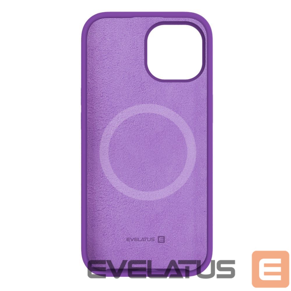 Back panel cover Evelatus Apple iPhone 15 Plus Premium Magsafe Soft Touch Silicone Case Deep Purple