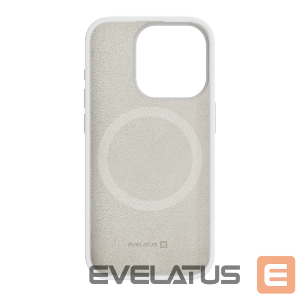 Back panel cover Evelatus Apple iPhone 15 Pro Premium Magsafe Soft Touch Silicone Case White