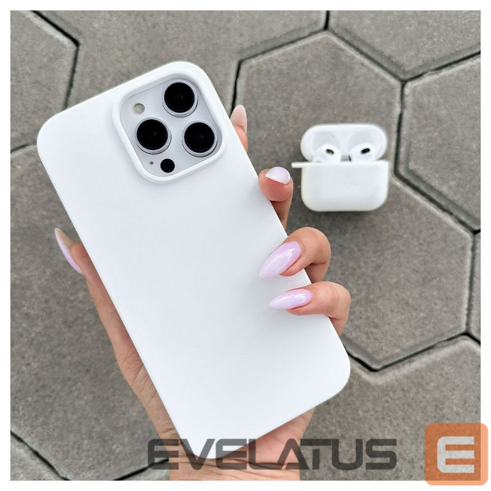 Back panel cover Evelatus Apple iPhone 15 Pro Premium Magsafe Soft Touch Silicone Case White