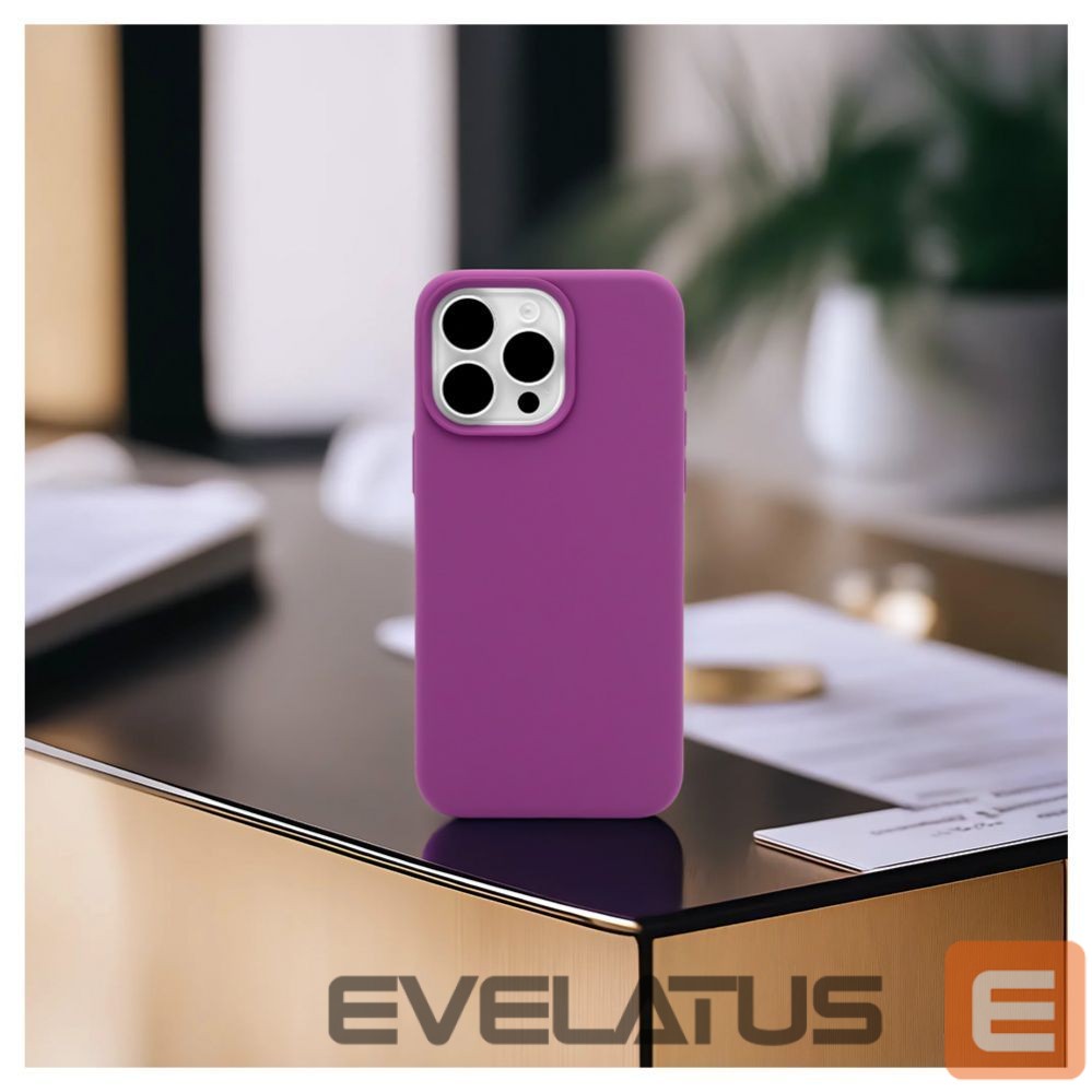 Back panel cover Evelatus Apple iPhone 15 Pro Max Premium Magsafe Soft Touch Silicone Case Deep Purple