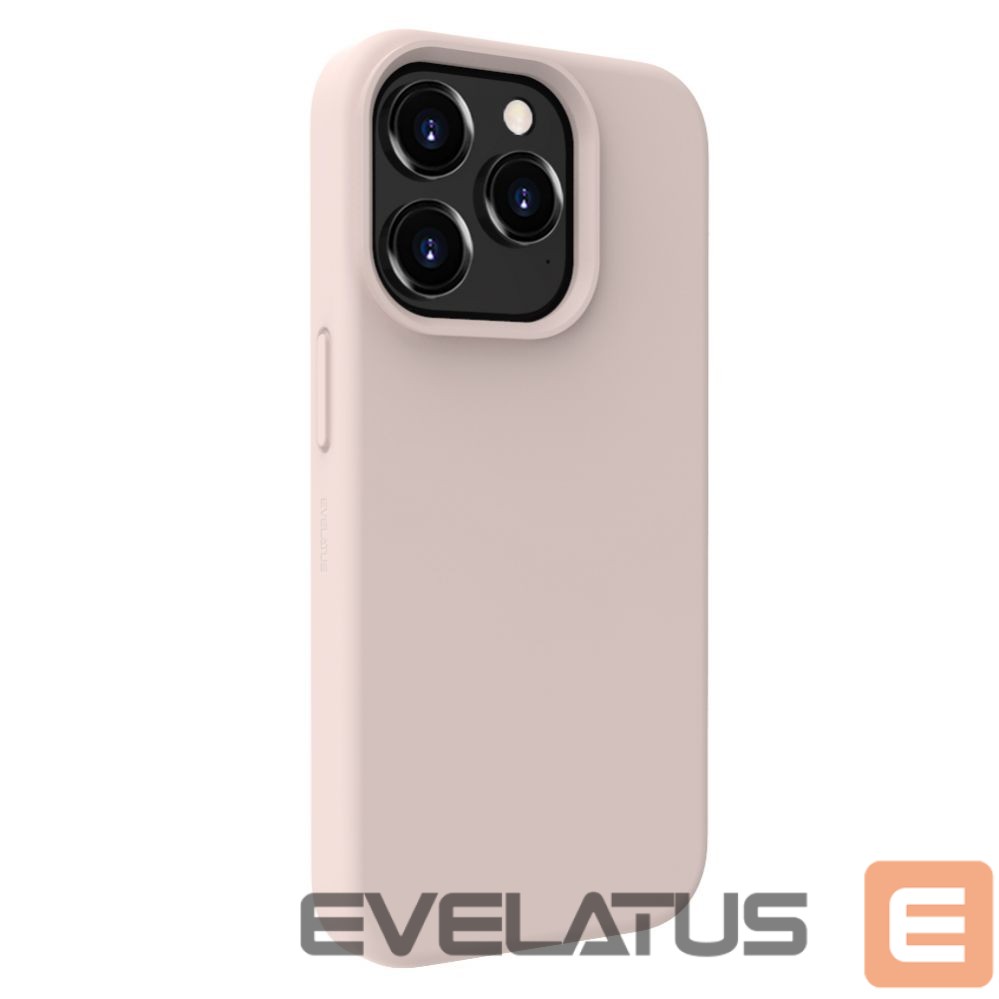 Back panel cover Evelatus Apple iPhone 15 Pro Max Premium Magsafe Soft Touch Silicone Case Pink Sand