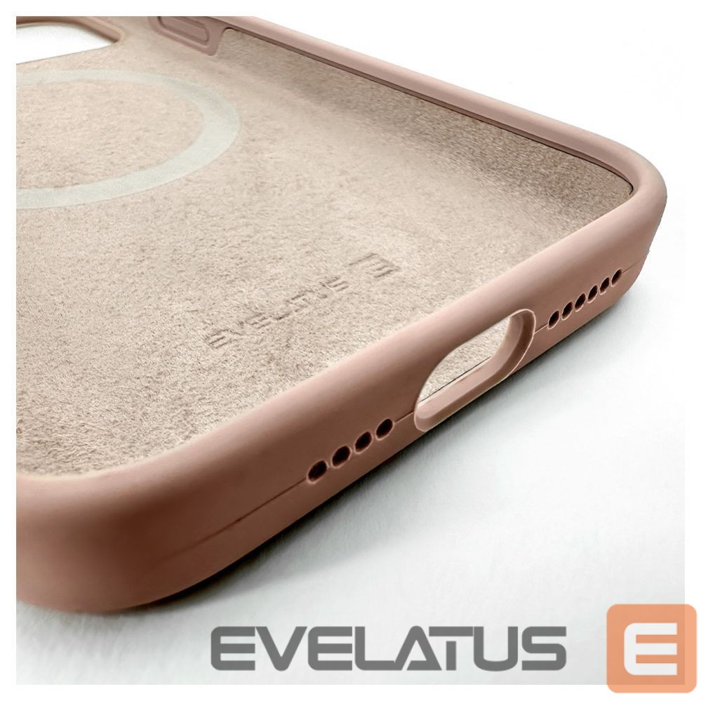 Back panel cover Evelatus Apple iPhone 15 Pro Max Premium Magsafe Soft Touch Silicone Case Pink Sand