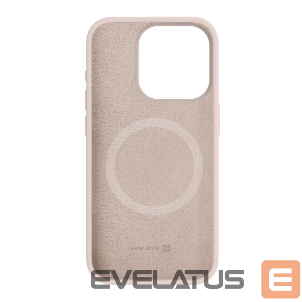 Back panel cover Evelatus Apple iPhone 15 Pro Max Premium Magsafe Soft Touch Silicone Case Pink Sand