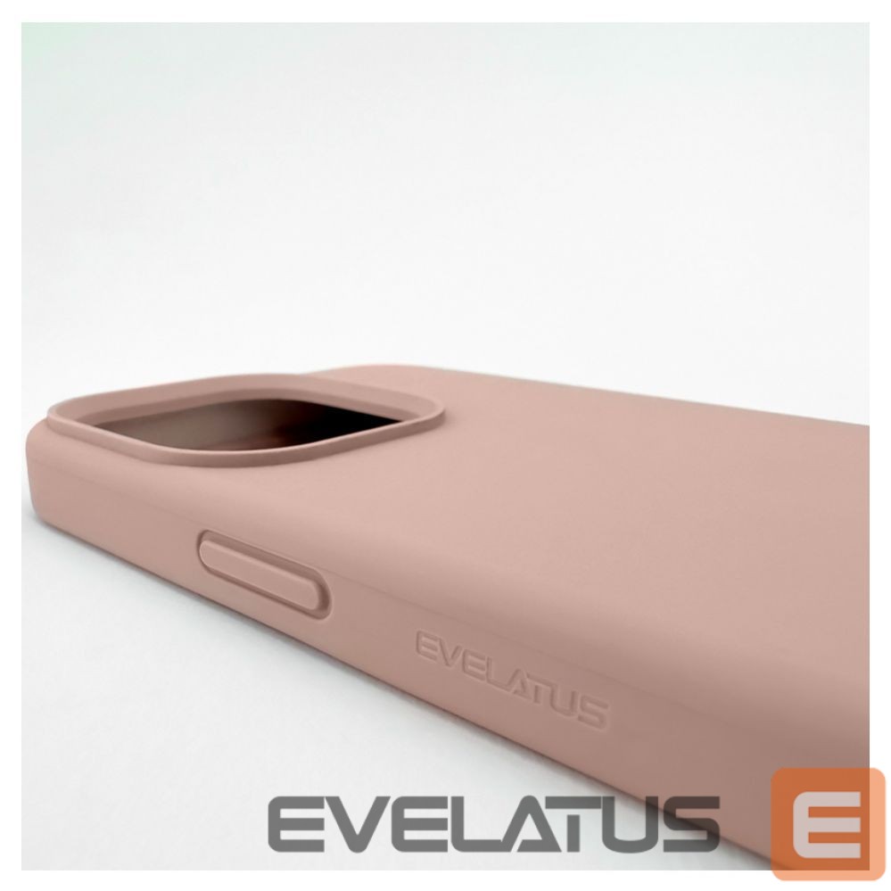 Back panel cover Evelatus Apple iPhone 15 Pro Max Premium Magsafe Soft Touch Silicone Case Pink Sand