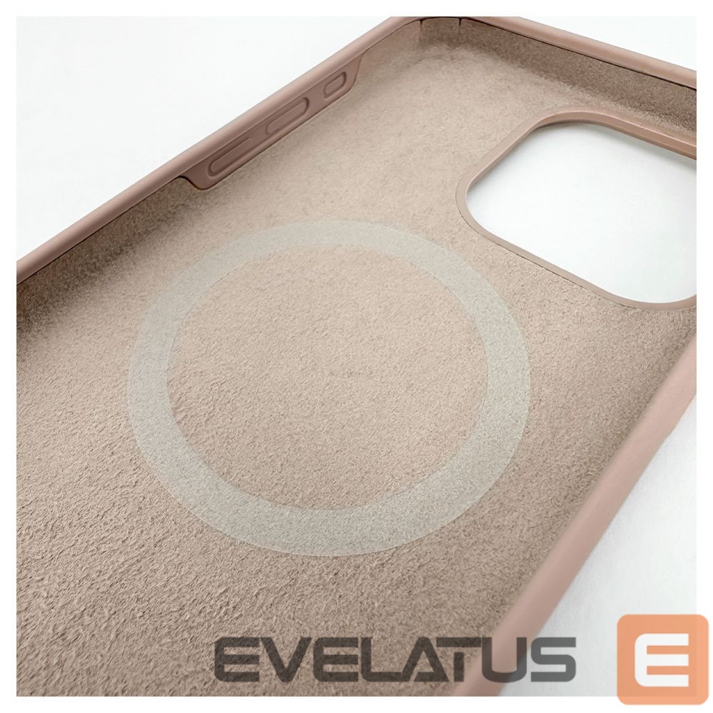 Back panel cover Evelatus Apple iPhone 15 Pro Max Premium Magsafe Soft Touch Silicone Case Pink Sand
