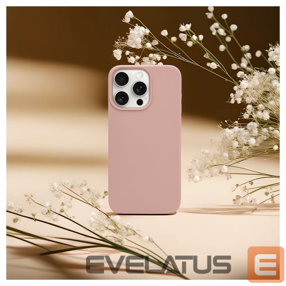 Back panel cover Evelatus Apple iPhone 15 Pro Max Premium Magsafe Soft Touch Silicone Case Pink Sand