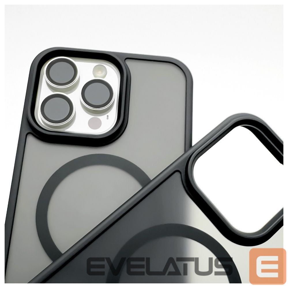 Back panel cover Evelatus Apple iPhone 15 Pro Hybird Case With Magsafe PC+TPU Black